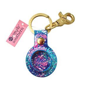 Simply Southern AirTag Holder Keychain Tropical Print 5 Inch Durable Clip New